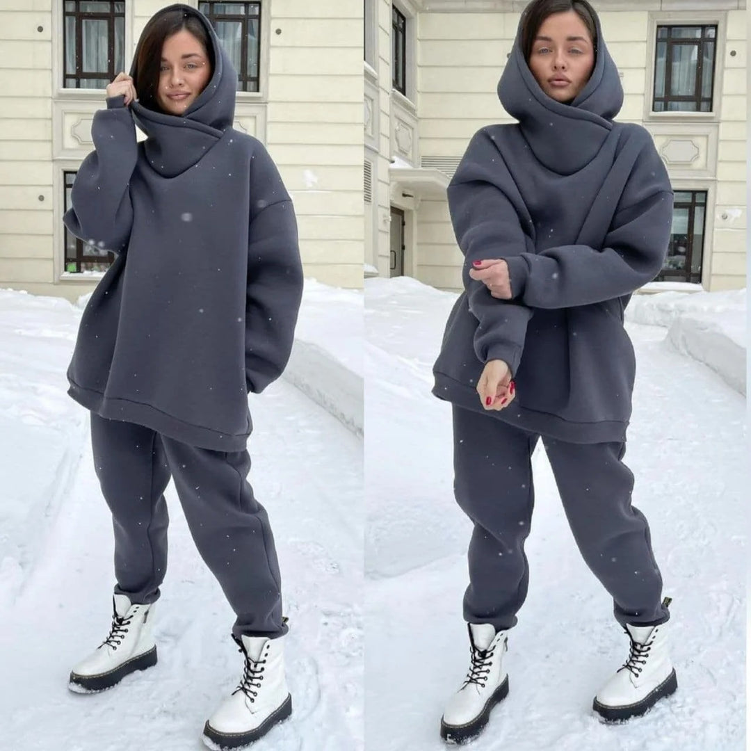Damen nan Oversize-Hoodie-Set mit Schlauchkragen und thermogefütterter Jogginghose Echo Archiv
