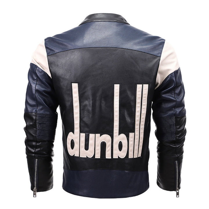 Herren Bikerjacke aus Kunstleder mit markanter Logo‑Applikation und tailliertem Schnitt – Valtoré