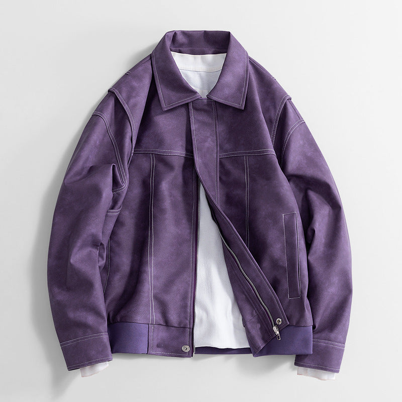 Herren Moderne Blousonjacke aus Kunstleder Echo Archiv
