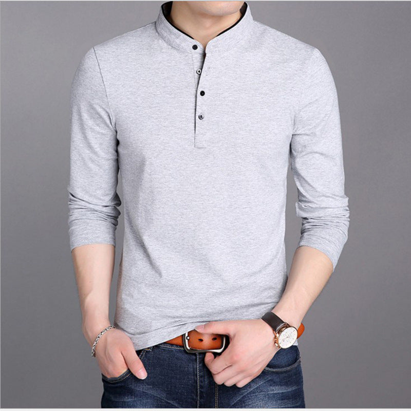 Herren Langarm-Henley-Shirt mit modernem Schnitt und hochwertiger Baumwolle Echoarchiv
