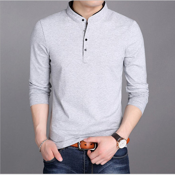 Herren Langarm-Henley-Shirt mit modernem Schnitt und hochwertiger Baumwolle Echoarchiv