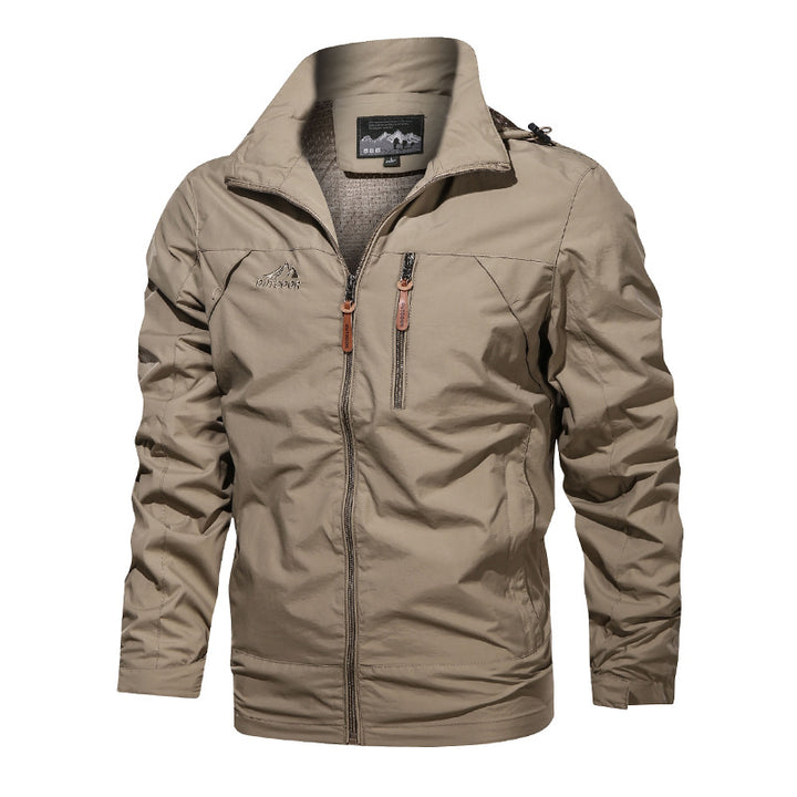 Herren nan leichte wasserabweisende Softshell Outdoorjacke mit Kapuze Brusttasche Echo Archiv