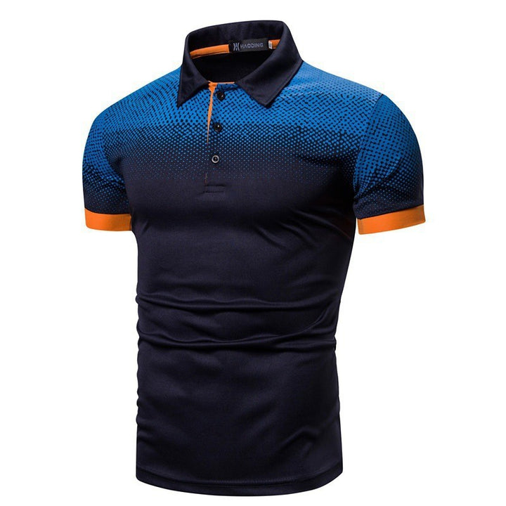 Herren Poloshirt mit dynamischem Farbverlauf und modernen Kontrastdetails Echoarchiv