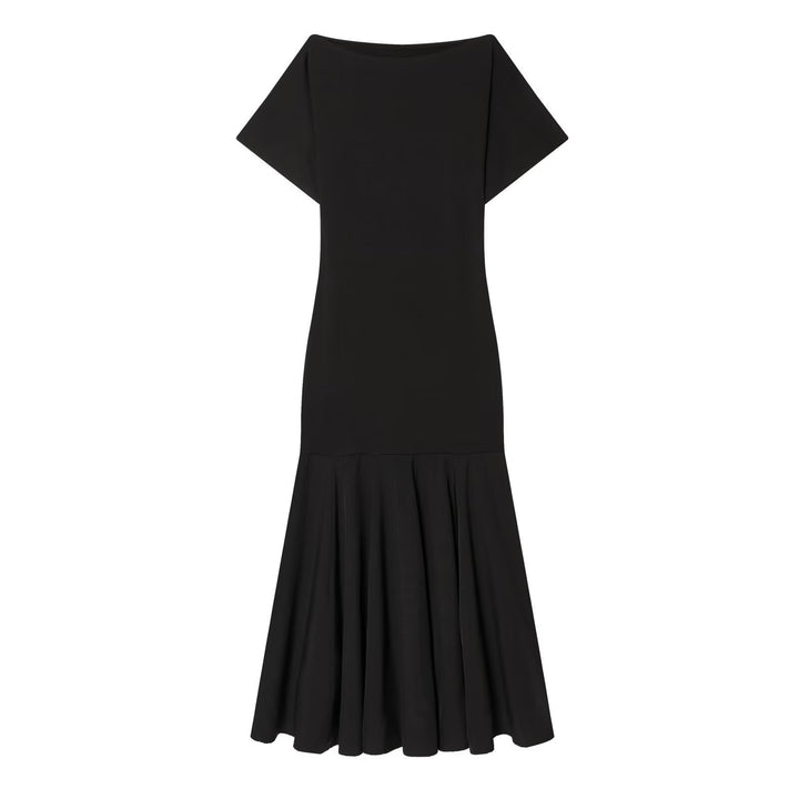 Damen Elegantes Maxikleid mit schwingendem Rock und asymmetrischem Ausschnitt Echo Archiv