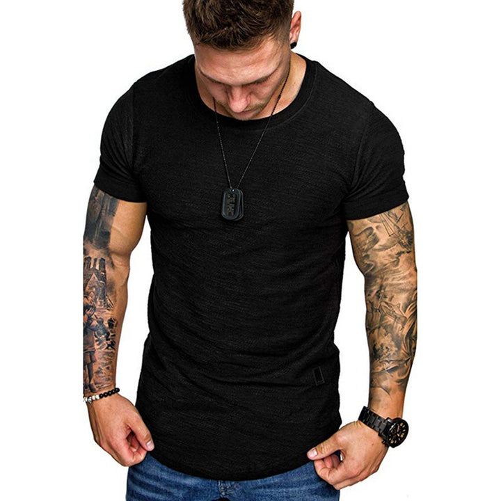 Herren hochwertiges T-Shirt mit strukturiertem Gewebe und figurbetonendem Schnitt Echoarchiv