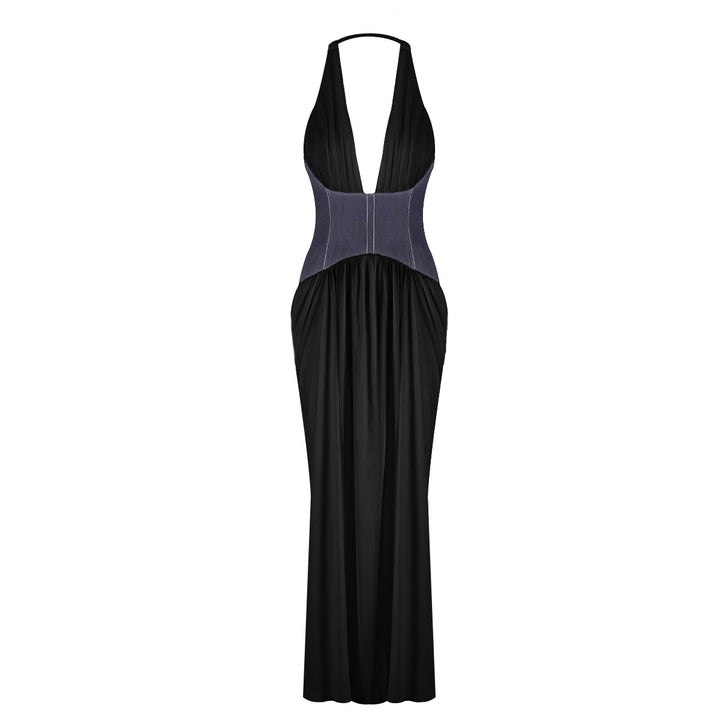 Damen Elegantes Maxi-Kleid mit tiefem V-Ausschnitt und figurformendem Oberteil Echo Archiv