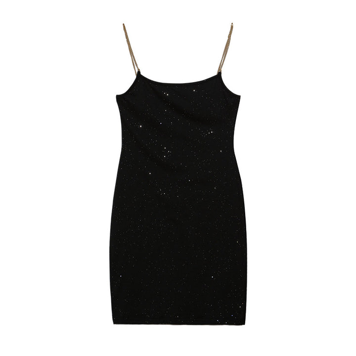 Damen trägerloses Cocktailkleid mit funkelndem Sternenapplikation Echoarchiv