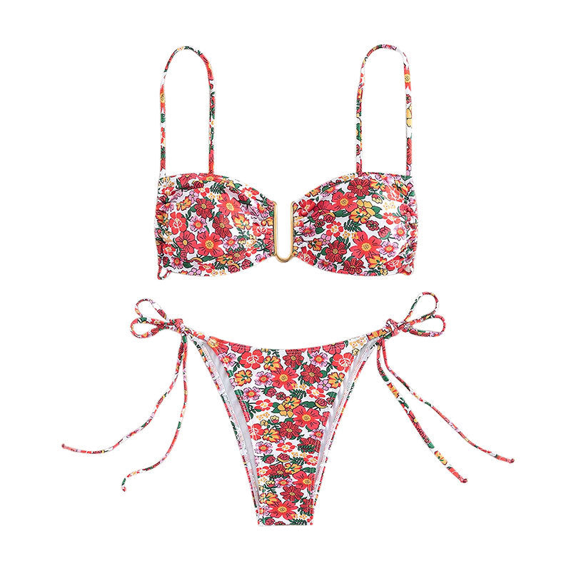 Damen Blütenmuster-Bikini mit verstellbaren Trägern Echo Archiv