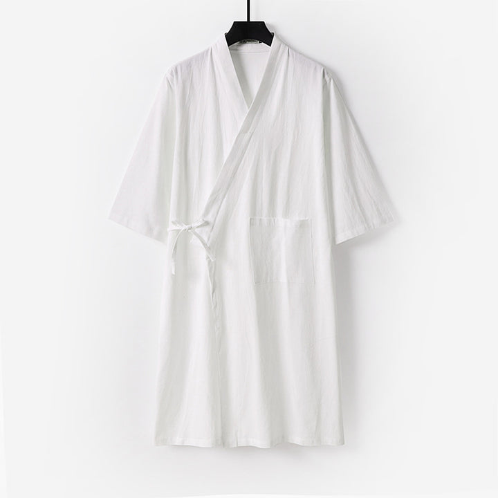 Damen Kimono-Wickelkleid mit Bindegürtel und aufgesetzten Taschen Echoarchiv