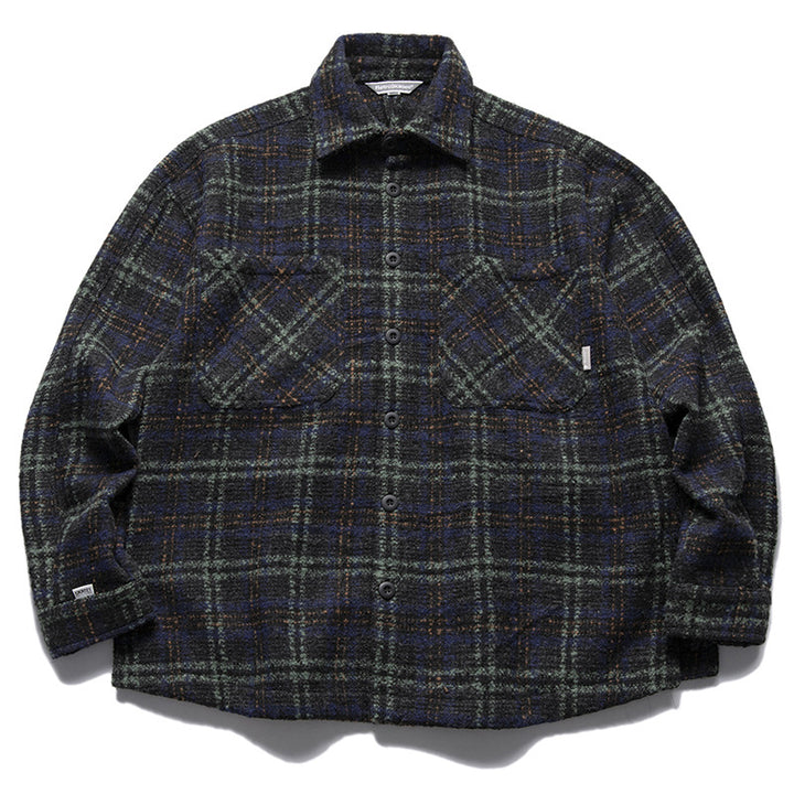 Unisex Karo-Overshirt aus Wollmix mit aufgesetzten Brusttaschen Echoarchiv