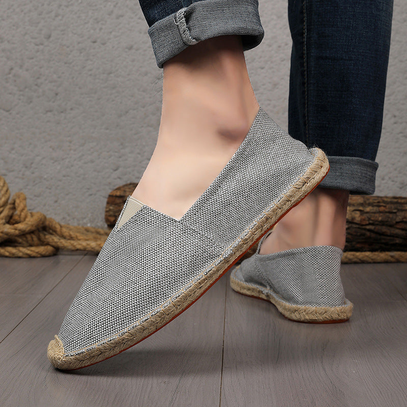 Damen Leichte Espadrille-Slip-On aus gewebtem Canvas mit Jute-Umrandung Echoarchiv