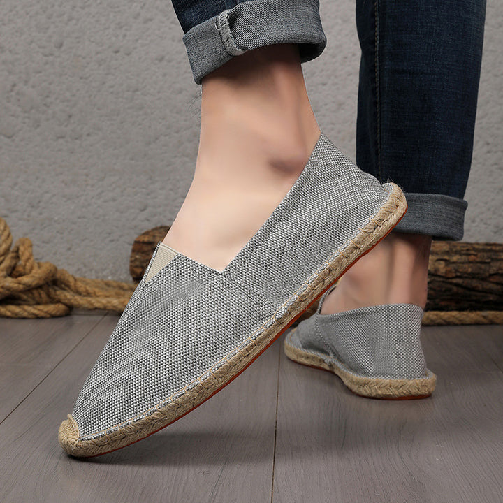 Damen Leichte Espadrille-Slip-On aus gewebtem Canvas mit Jute-Umrandung Echoarchiv