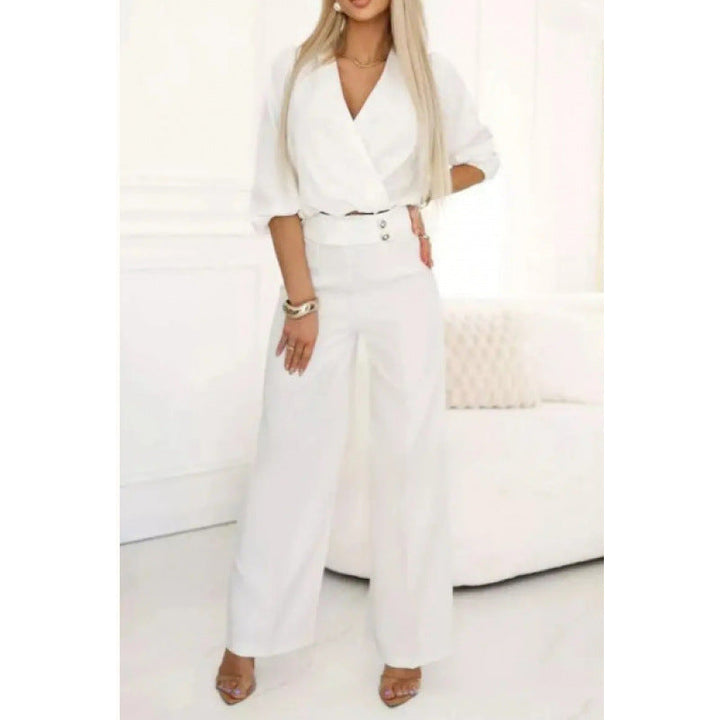 Damen elegantes Jumpsuit mit weiten Beinen Echoarchiv