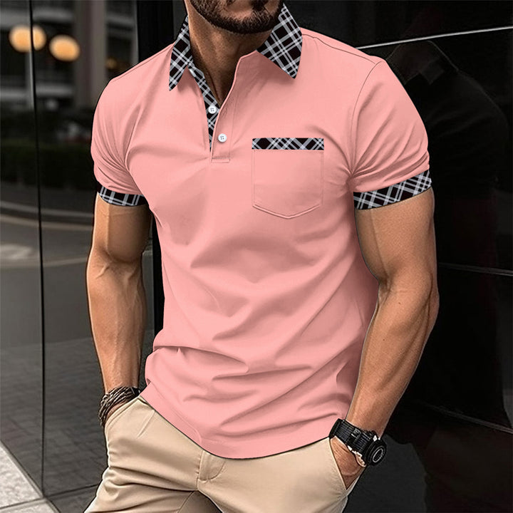 Herren Poloshirt mit modischem Karomuster und komfortablem Schnitt Echoarchiv
