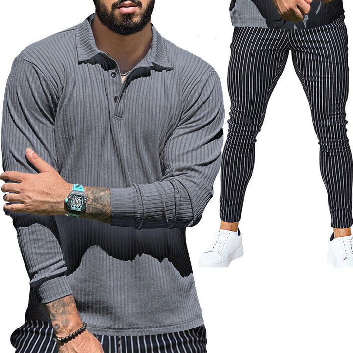 Herren Langarmshirt mit strukturiertem Design und sportlichem Schnitt Echoarchiv