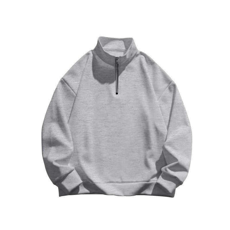 Unisex oversized Sweatshirt mit halbem Reißverschluss und Stehkragen aus weichem Baumwollmix Echo Archiv