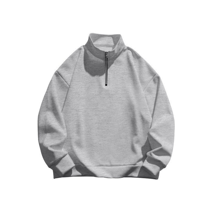 Unisex oversized Sweatshirt mit halbem Reißverschluss und Stehkragen aus weichem Baumwollmix Echo Archiv