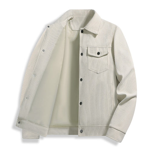 Herren Cord-Truckerjacke mit Thermofutter & Druckknopffront Echoarchiv