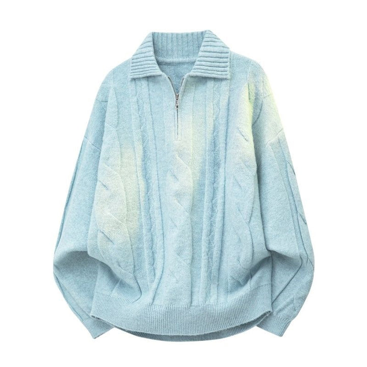 Damen Oversize Zopfstrickpullover mit hohem Rollkragen und Knopfleiste Echoarchiv