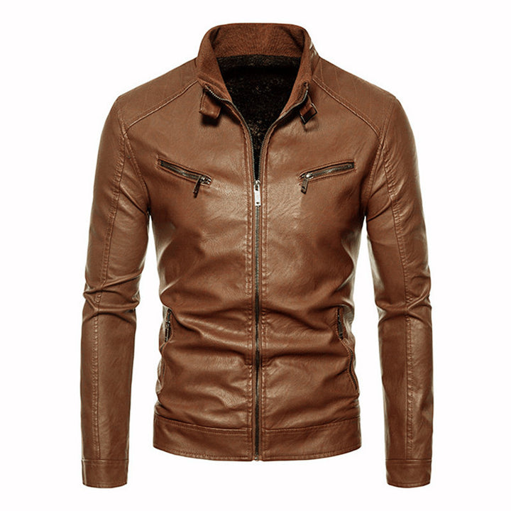 Herren modische Bikerjacke aus Kunstleder mit praktischen Reißverschlusstaschen Echo Archiv