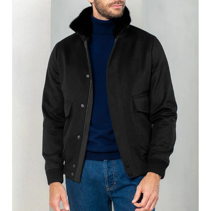 Herren modische Bomberjacke mit warmem Kragen Echoarchiv