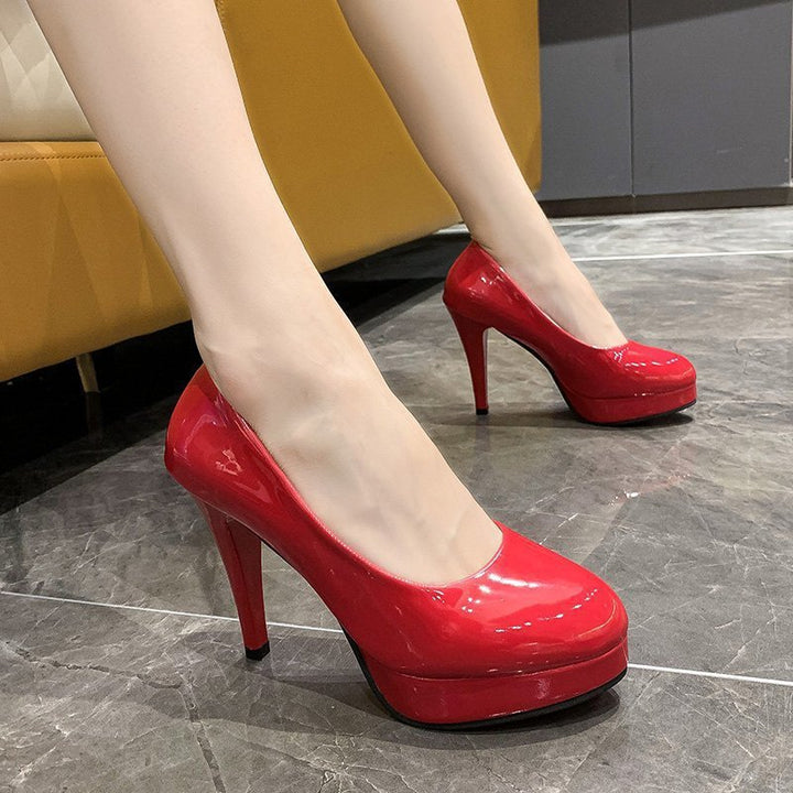 Damen nan Plateau-Pumps mit glänzendem Lack und hohem Stilettoabsatz Echo Archiv