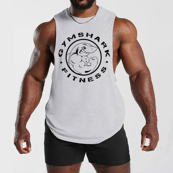 Herren nan ärmelloses Muskelshirt mit extra tiefen Armöffnungen und großem Logodruck Echo Archiv
