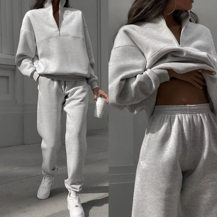 Jogginganzug Damen sportlich mit Zip-Hoodie und Jogginghose