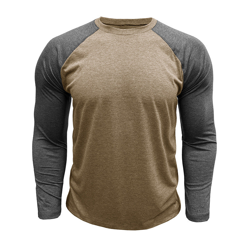 Herren Raglan-Langarmshirt aus atmungsaktivem Baumwollmix mit Kontrastärmeln Echoarchiv