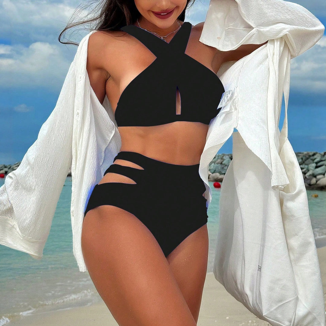 Damen Hochgeschnittener Bikini mit stylischen Cut-Outs Echo Archiv