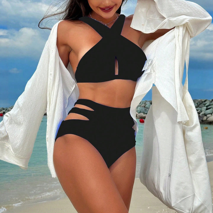 Damen Hochgeschnittener Bikini mit stylischen Cut-Outs Echo Archiv