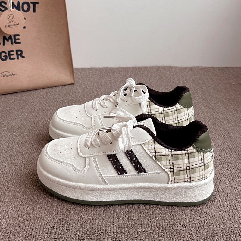 Damen modische Sneakers mit kariertem Einsätzen und gepolsterter Sohle Echo Archiv