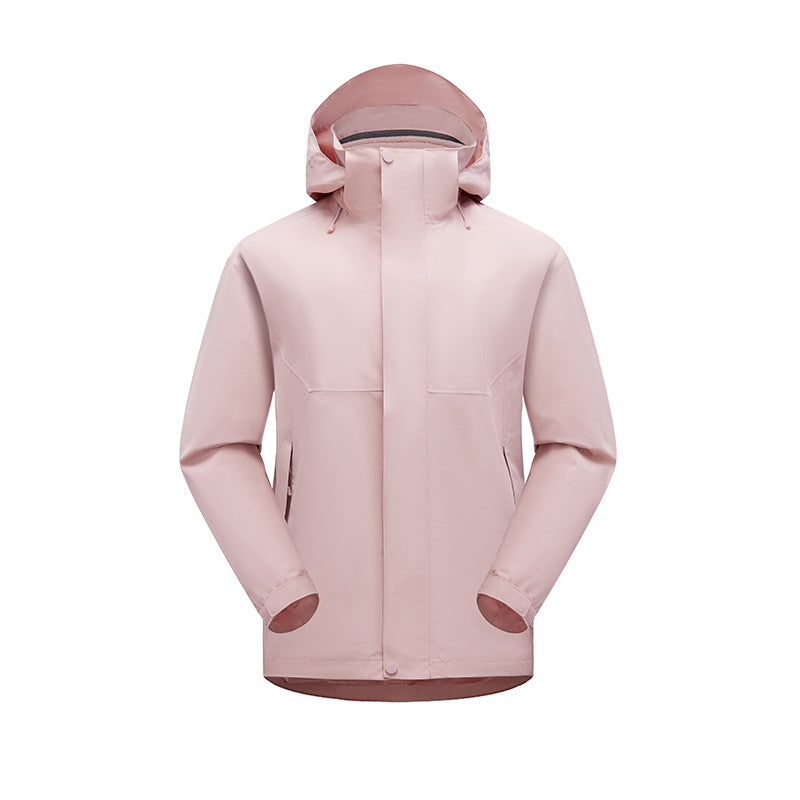 Unisex wasserdichte atmungsaktive Regenjacke mit Kapuze und Fleece-Futter – Taviero