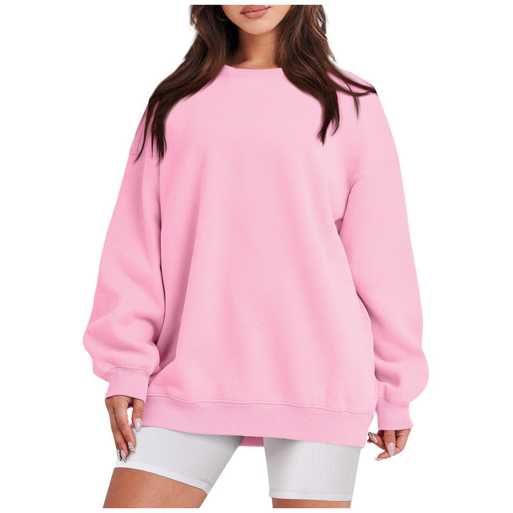 Damen nan Longline-College-Sweatshirt mit geripptem Saum, Raglanärmeln und angerauter Innenseite Echo Archiv
