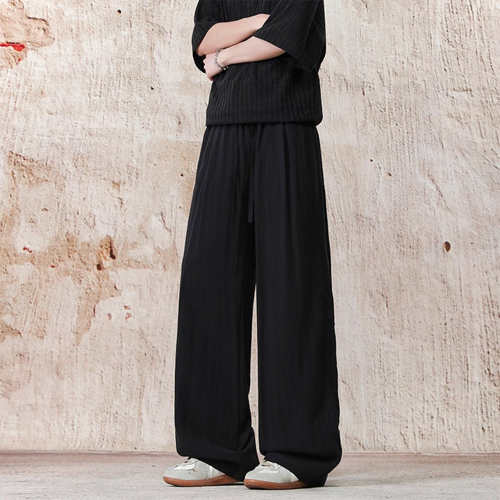 Unisex Weite Leinenoptik-Relaxhose mit Tunnelzugbund & extra weitem Bein Echoarchiv