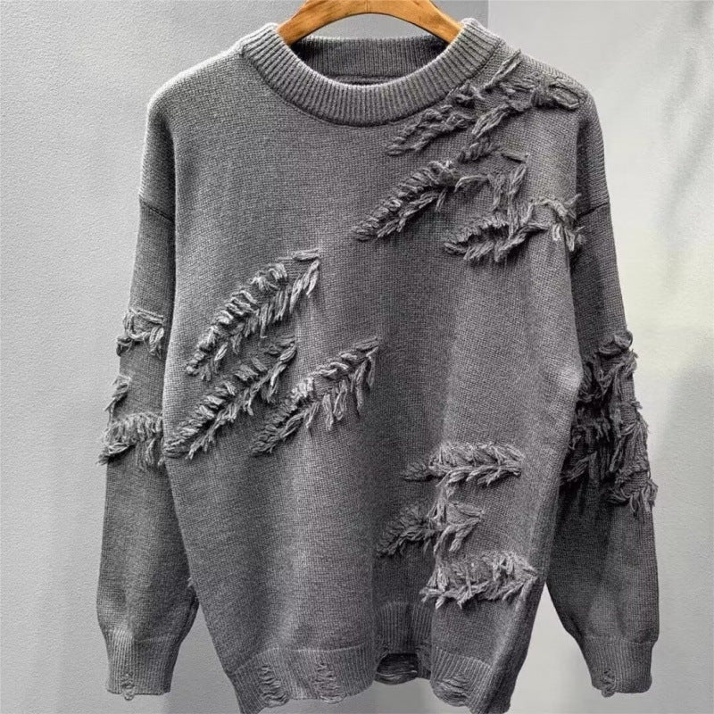 Damen Modischer Pullover mit Fransen – Mavelle