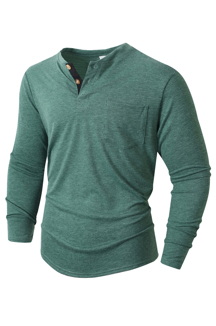 Herren langärmliges Henley-Shirt Echoarchiv