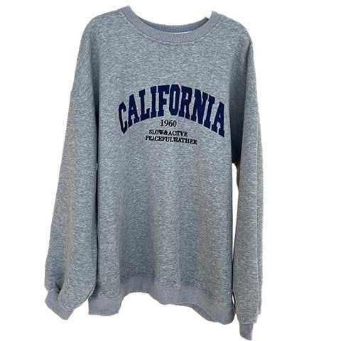 Damen Weites College‑Sweatshirt mit Rundhalsausschnitt und Statement-Print Echoarchiv