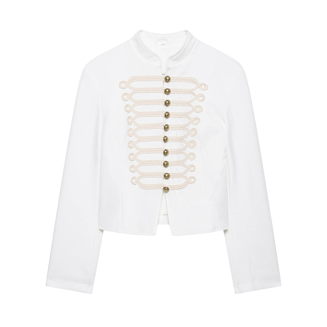 Damen Kurzjacke im Palais‑Hussarenstil mit Stehkragen und ornamentaler Zierbesatz Echo Archiv