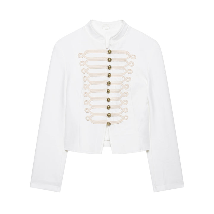 Damen Kurzjacke im Palais‑Hussarenstil mit Stehkragen und ornamentaler Zierbesatz Echo Archiv