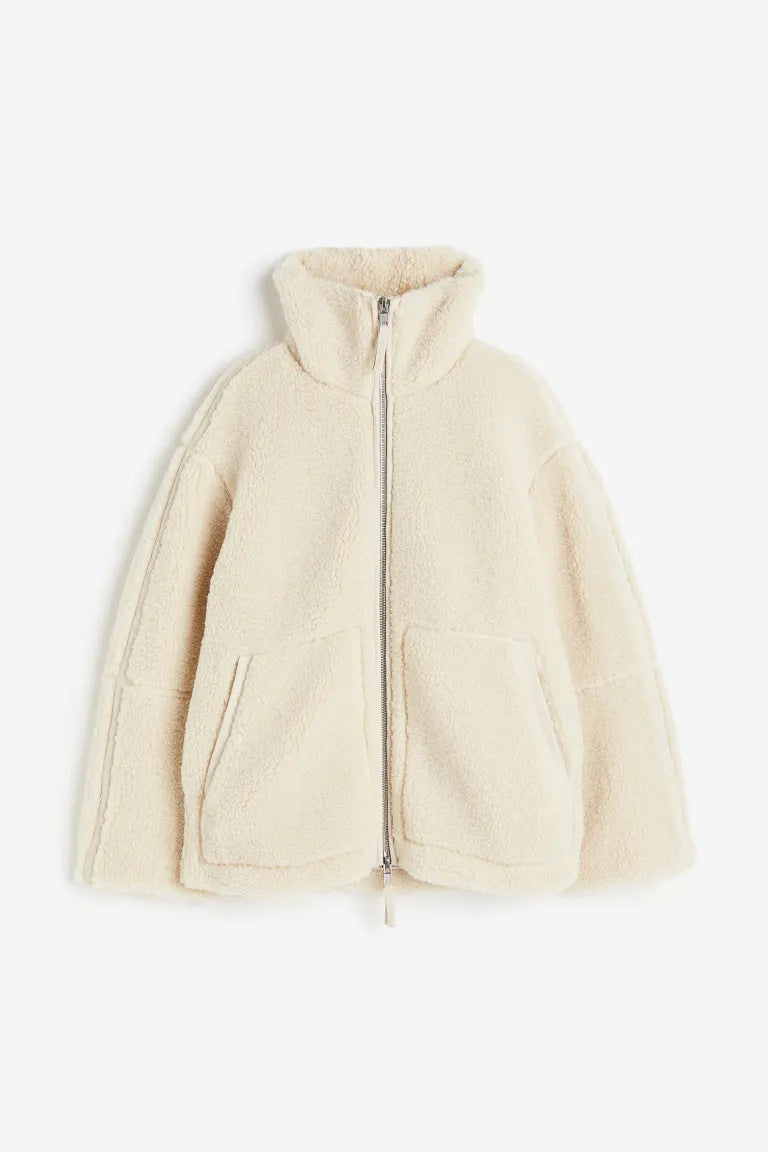 Damen Teddy-Fleecejacke mit Stehkragen Echoarchiv
