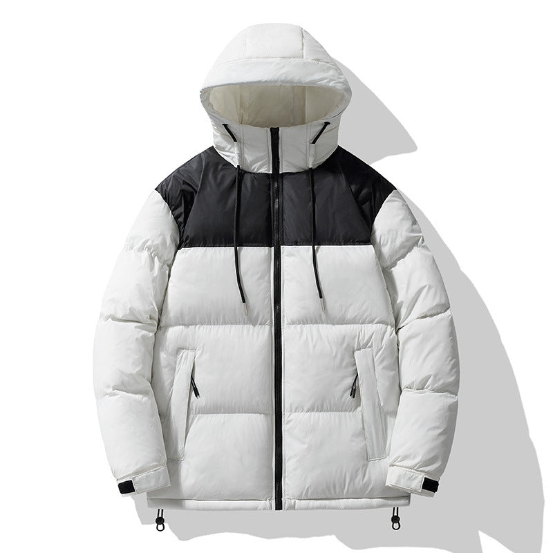 Herren  isolierte Kapuzen-Puff-Jacke in zwei Farben mit Reißverschluss-Utility-Taschen und verstellbarem Kordelsaum Echo Archiv