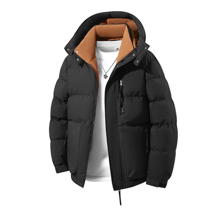 Herren Wärmende Daunenoptik‑Steppjacke mit Kapuze, Thermofutter & Kordelzug Echoarchiv