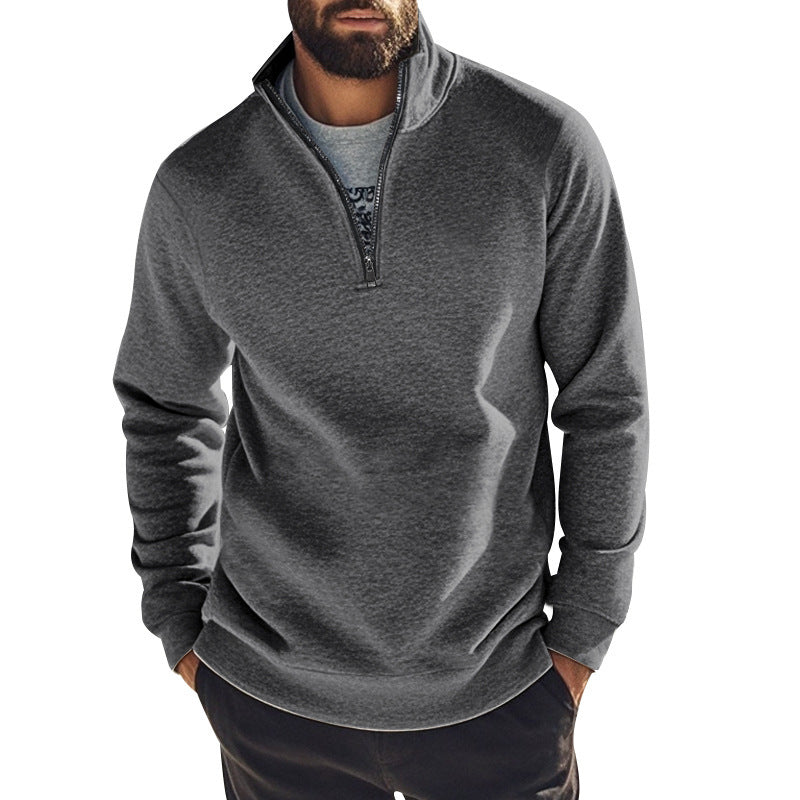Herren sportlicher Pullover mit kurzem Reißverschluss und bequemer Passform Echoarchiv