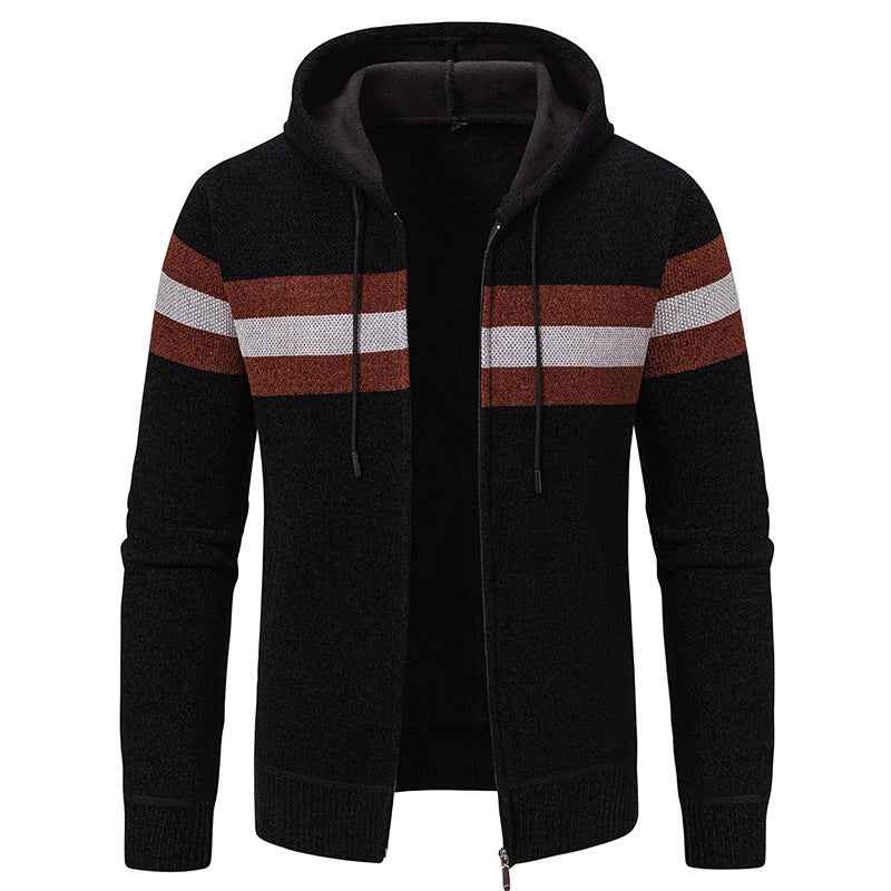 Herren modische Kapuzenjacke mit strukturiertem Design und elegantem Innenkragen Echoarchiv
