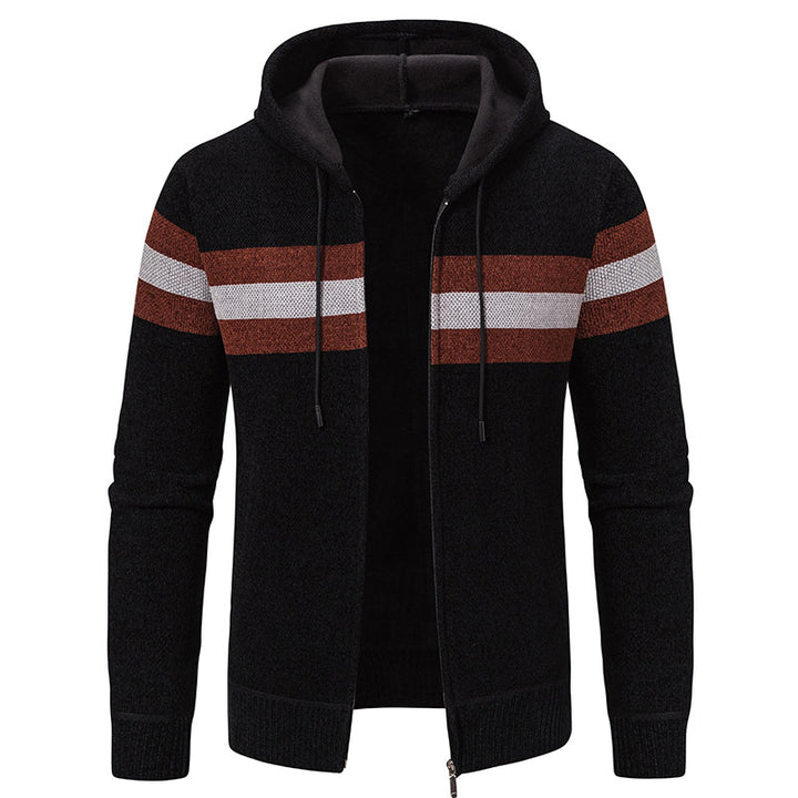 Herren modische Kapuzenjacke mit strukturiertem Design und elegantem Innenkragen Echoarchiv