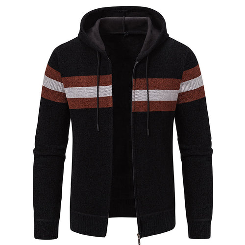 Herren modische Kapuzenjacke mit strukturiertem Design und elegantem Innenkragen Echoarchiv
