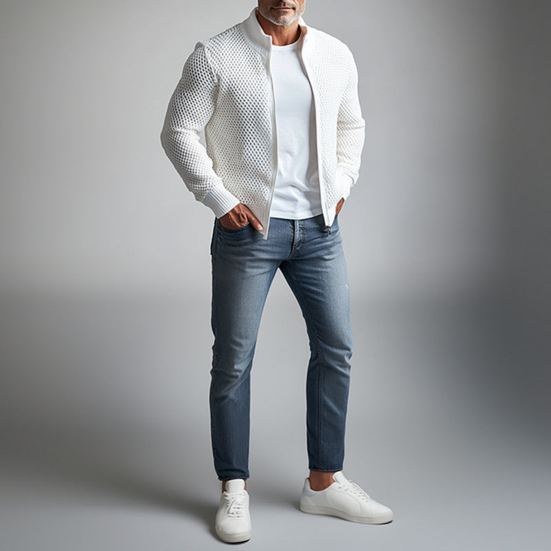 Herren Strickjacke mit strukturierter Textur Echoarchiv