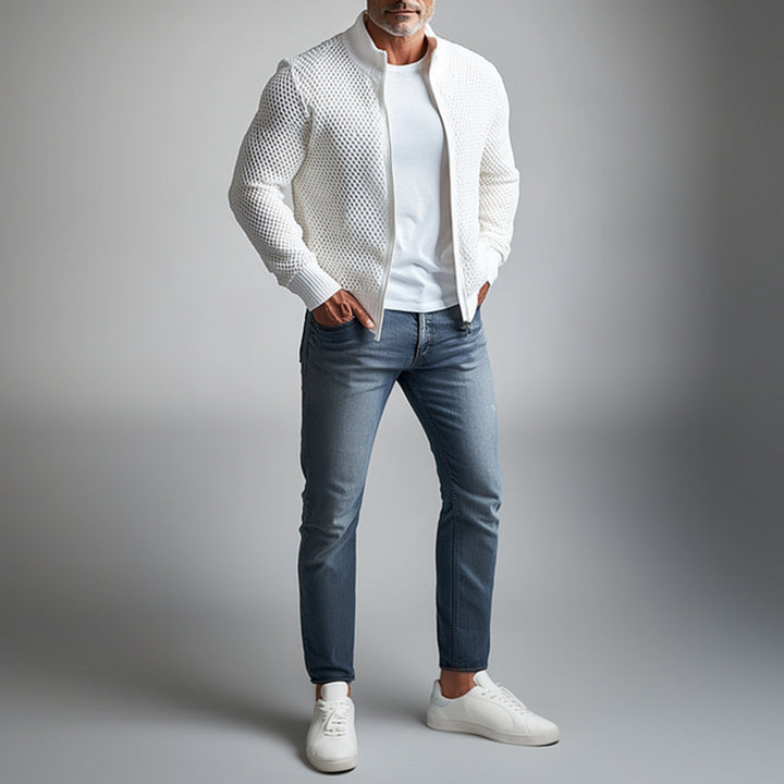 Herren Strickjacke mit strukturierter Textur Echoarchiv