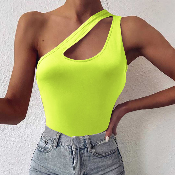 Damen asymmetrisches Bodysuit mit modischem Cut-Out Echo Archiv